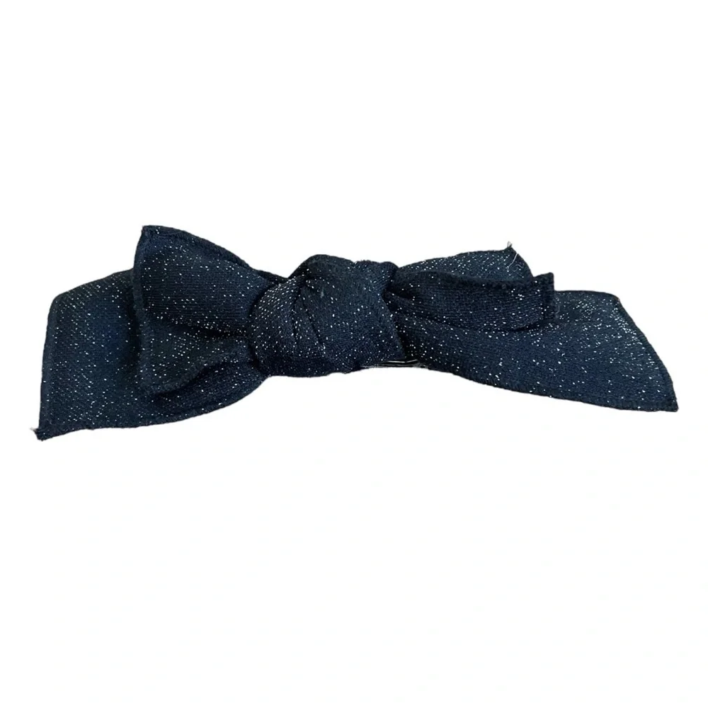 4/$25 Black Bow Hair Clip with Sparkles